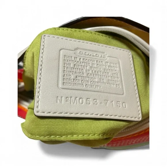 Coach Hampton Y2K Multicolor Striped Mini Bag -with Strawberry Shortcake Charm 🍓 - Picture 9 of 14